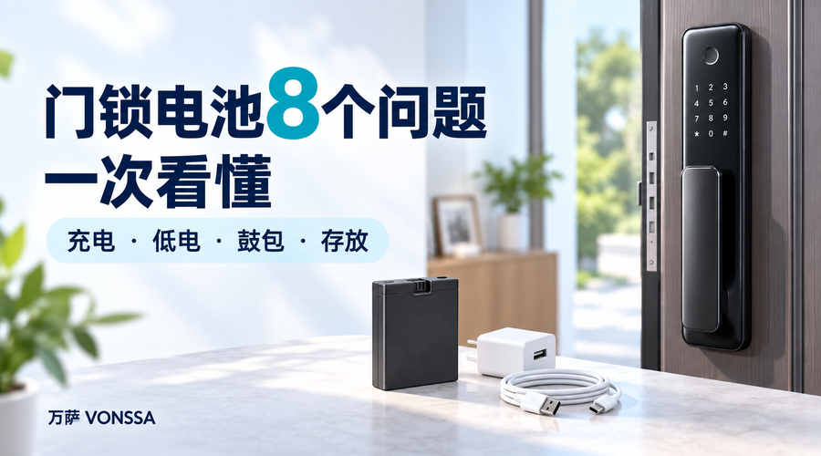 门锁电池8个问题:充电、低电、鼓包与存放的AI场景示意封面