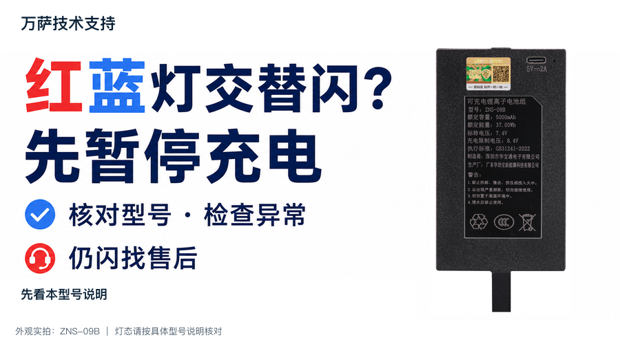 门锁电池红蓝灯交替闪时先暂停充电并检查异常的处理提示